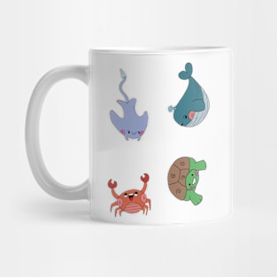 Sea Life, Funny Kawaii Sea Life Mug